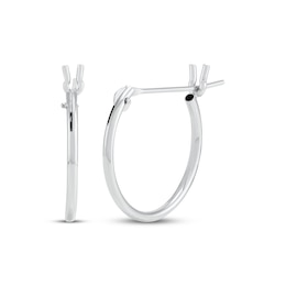 Hoop Earrings 14K White Gold 14mm