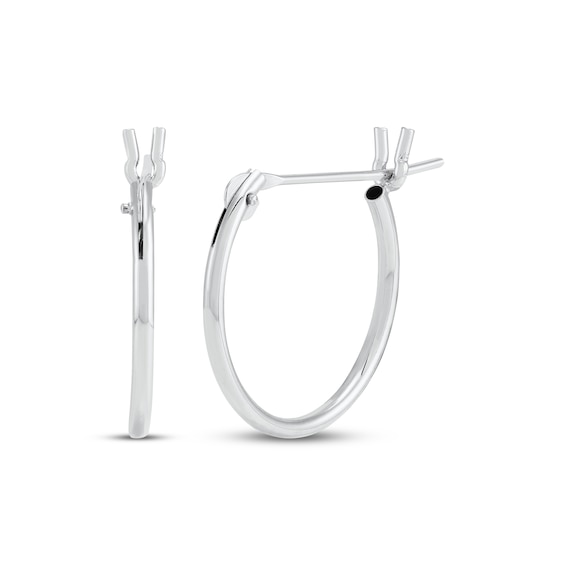 Hoop Earrings 14K White Gold 14mm