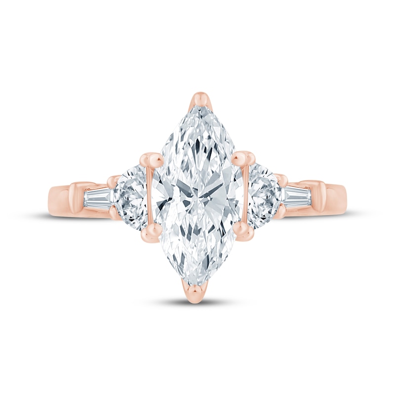 Main Image 4 of Monique Lhuillier Bliss Marquise-Cut Lab-Grown Diamond Engagement Ring 2-1/2 ct tw 18K Rose Gold