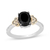 Thumbnail Image 1 of Disney Treasures The Lion King Oval-Cut Black Onyx & Diamond Accent Ring Sterling Silver & 10K Yellow Gold