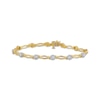 Thumbnail Image 1 of Diamond Oval Halo Link Bracelet 1/2 ct tw 10K Yellow Gold 7&quot;