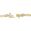 Thumbnail Image 3 of Diamond Oval Halo Link Bracelet 1/2 ct tw 10K Yellow Gold 7&quot;