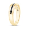 Thumbnail Image 2 of Now + Forever Men's Black Diamond Hammered Wedding Band 3/8 ct tw 10K Yellow Gold