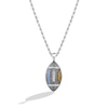 Thumbnail Image 1 of True Fans Los Angeles Chargers 1/20 CT. T.W. Diamond Vertical Football Necklace in Sterling Silver