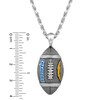 Thumbnail Image 4 of True Fans Los Angeles Chargers 1/20 CT. T.W. Diamond Vertical Football Necklace in Sterling Silver