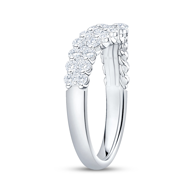 Main Image 2 of Now + Forever Diamond Three-Row Contour Anniversary Ring 1 ct tw 14K White Gold