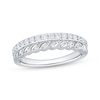 Thumbnail Image 1 of Now + Forever Diamond Scalloped Two-Row Anniversary Ring 3/8 ct tw 10K White Gold