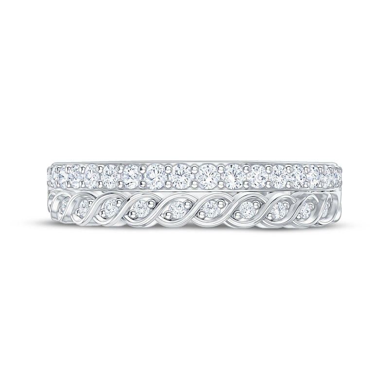 Main Image 3 of Now + Forever Diamond Scalloped Two-Row Anniversary Ring 3/8 ct tw 10K White Gold