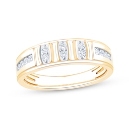 Now + Forever Men's Diamond Wedding Band 1/3 ct tw 10K Two-Tone Gold