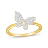 Thumbnail Image 1 of Diamond Tilted Butterfly Ring 1/5 ct tw 10K Yellow Gold