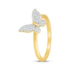 Thumbnail Image 2 of Diamond Tilted Butterfly Ring 1/5 ct tw 10K Yellow Gold