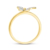 Thumbnail Image 3 of Diamond Tilted Butterfly Ring 1/5 ct tw 10K Yellow Gold