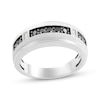 Thumbnail Image 1 of Now + Forever Men's Black & White Diamond Wedding Band 3/8 ct tw 10K White Gold