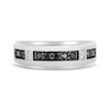 Thumbnail Image 4 of Now + Forever Men's Black & White Diamond Wedding Band 3/8 ct tw 10K White Gold