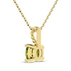 Thumbnail Image 3 of Cushion-Cut Peridot & Diamond Accent Necklace 10K Yellow Gold 18"