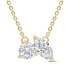 Thumbnail Image 1 of Toi et Moi Lab-Grown Diamond Round & Marquise-Cut Necklace 1/2 ct tw 14K Yellow Gold 18"