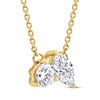 Thumbnail Image 2 of Toi et Moi Lab-Grown Diamond Round & Marquise-Cut Necklace 1/2 ct tw 14K Yellow Gold 18"