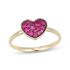Thumbnail Image 1 of Lab-Created Ruby Heart Ring 10K Yellow Gold