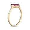 Thumbnail Image 2 of Lab-Created Ruby Heart Ring 10K Yellow Gold