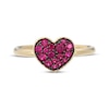 Thumbnail Image 3 of Lab-Created Ruby Heart Ring 10K Yellow Gold