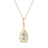Thumbnail Image 3 of Pear-Shaped White Lab-Created Sapphire Drop Necklace 24K Yellow Gold Vermeil Sterling Silver 18"