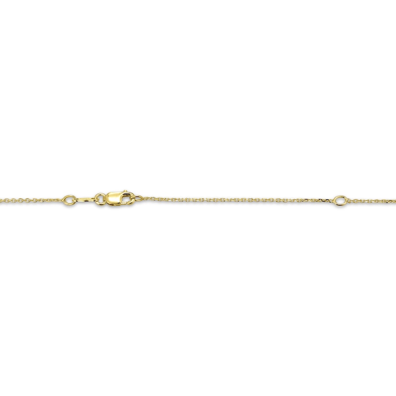 Main Image 4 of Pear-Shaped White Lab-Created Sapphire Drop Necklace 24K Yellow Gold Vermeil Sterling Silver 18"