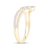 Thumbnail Image 2 of Now + Forever Lab-Grown Diamonds Marquise & Round-Cut Contour Ring 5/8 ct tw 14K Yellow Gold