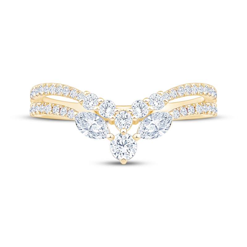 Main Image 3 of Now + Forever Lab-Grown Diamonds Marquise & Round-Cut Contour Ring 5/8 ct tw 14K Yellow Gold