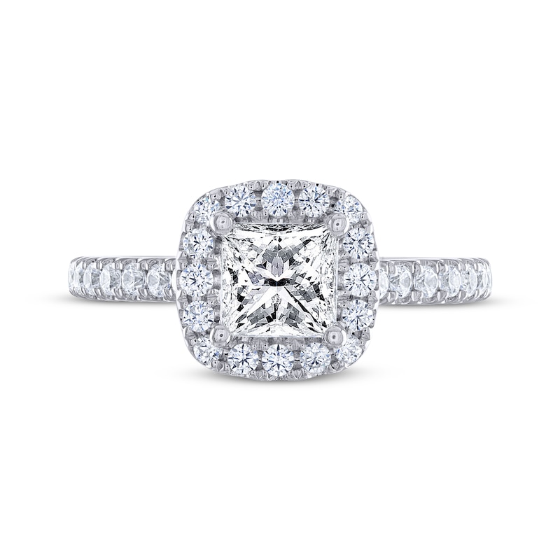 Main Image 3 of THE LEO Legacy Lab-Grown Diamond Princess-Cut Engagement Ring 1-3/8 ct tw 14K White Gold