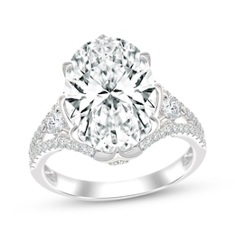Now + Forever Lab-Grown Diamonds Oval-Cut Engagement Ring 5-1/2 ct tw 14K White Gold