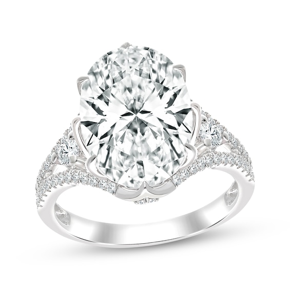 Now + Forever Lab-Grown Diamonds Oval-Cut Engagement Ring 5-1/2 ct tw 14K White Gold