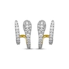 Thumbnail Image 2 of Diamond Snake Two-Row J-Hoop Earrings 1/3 ct tw 10K Yellow Gold