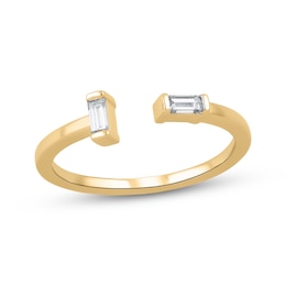 STUDIO BY KAY Baguette-Cut Diamond Deconstructed Ring 1/10 ct tw 24K Yellow Gold Vermeil Sterling Silver