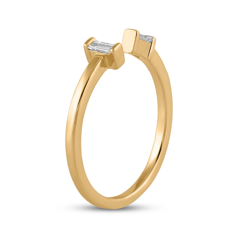 Main Image 2 of STUDIO BY KAY Baguette-Cut Lab-Grown Diamond Deconstructed Ring 1/10 ct tw 24K Yellow Gold Vermeil Sterling Silver