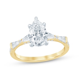 KAY Bow Collection Pear-Shaped Lab-Grown Diamond Engagement Ring 2 ct tw 14K Two-Tone Gold
