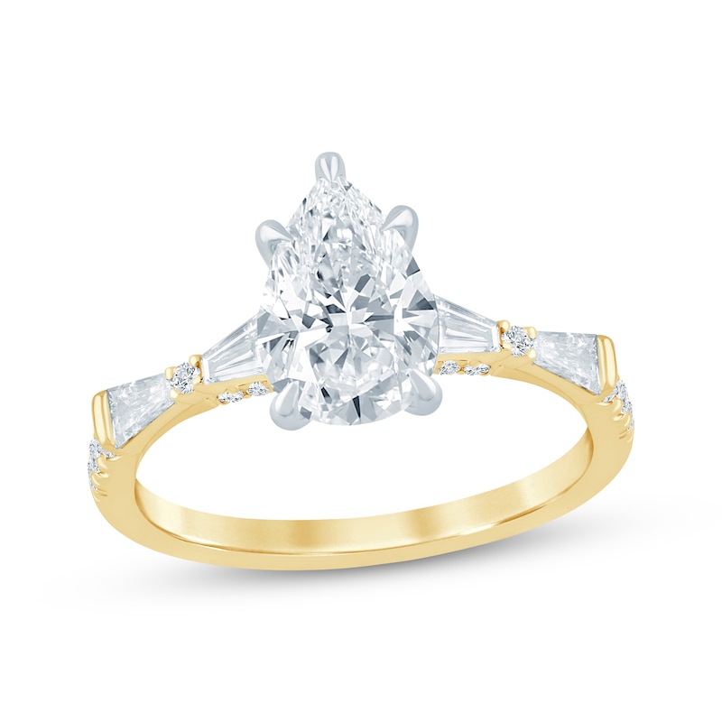 Main Image 1 of KAY Bow Collection Pear-Shaped Lab-Grown Diamond Engagement Ring 2 ct tw 14K Two-Tone Gold