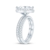 Thumbnail Image 2 of Lab-Grown Diamonds Oval-Cut Halo Bridal Set 3-3/4 ct tw 14K White Gold