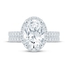 Thumbnail Image 3 of Lab-Grown Diamonds Oval-Cut Halo Bridal Set 3-3/4 ct tw 14K White Gold