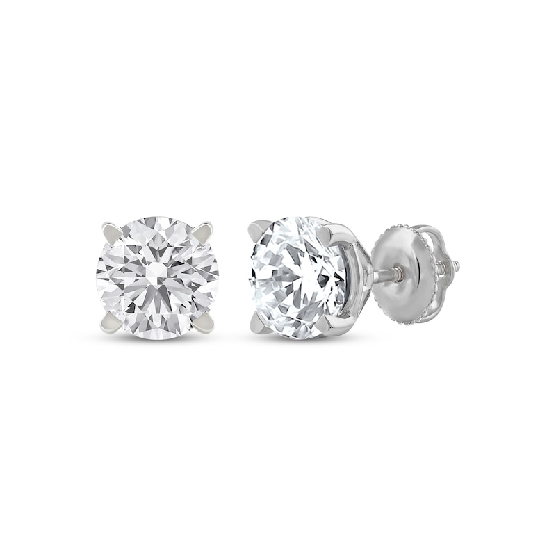 Main Image 1 of KAY Lab-Grown Diamonds Round-Cut Solitaire Stud Earrings 3 ct tw 14K White Gold (F/SI2)