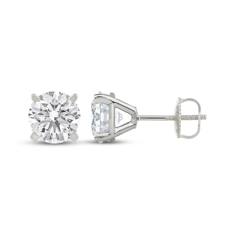 Main Image 3 of KAY Lab-Grown Diamonds Round-Cut Solitaire Stud Earrings 3 ct tw 14K White Gold (F/SI2)