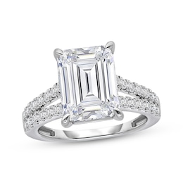 Now + Forever Lab-Grown Diamonds Emerald-Cut Engagement Ring 5-1/2 ct tw 14K White Gold