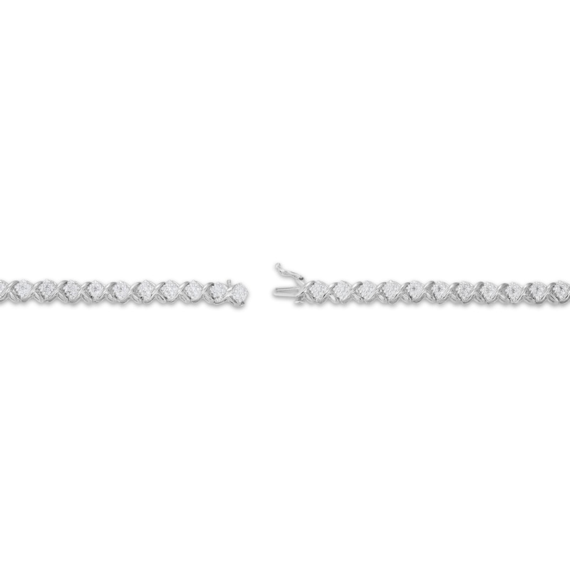 Main Image 3 of Diamond "XO" Link Bracelet 1/10 ct tw Sterling Silver 7.25"