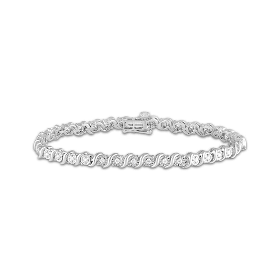Certified Diamond S-Link Bracelet 1/2 ct tw Sterling Silver 7"