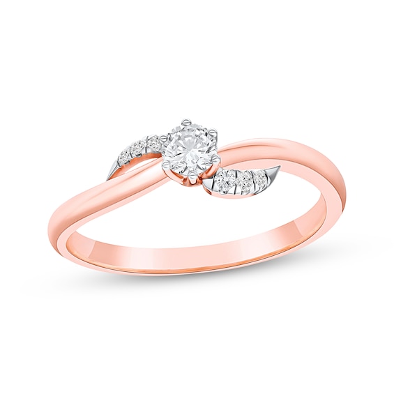 KAY Lab-Grown Diamond Swirl Promise Ring 1/5 ct tw 10K Rose Gold