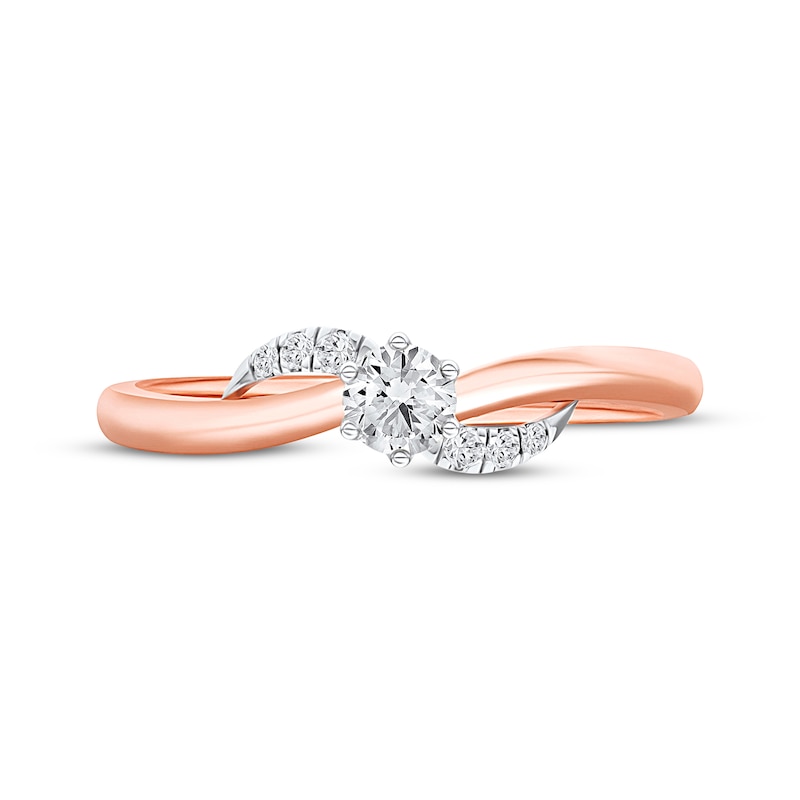 Main Image 4 of KAY Lab-Grown Diamond Swirl Promise Ring 1/5 ct tw 10K Rose Gold