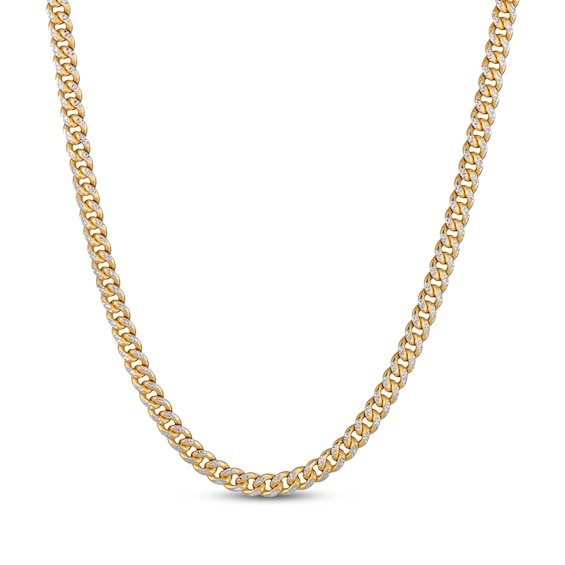 5.3mm Reversible Miami Cuban Curb Chain Necklace Solid 10K Yellow Gold 20"