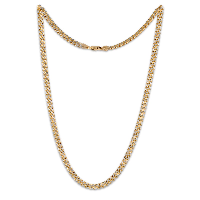 Main Image 2 of 5.3mm Reversible Miami Cuban Curb Chain Necklace Solid 10K Yellow Gold 20"