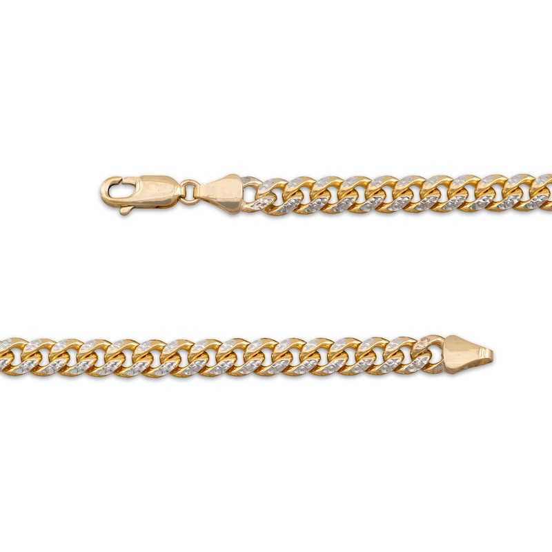 Main Image 4 of 5.3mm Reversible Miami Cuban Curb Chain Necklace Solid 10K Yellow Gold 20"