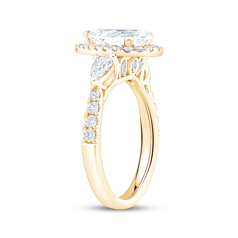 Main Image 2 of Now + Forever Lab-Grown Diamonds Pear-Shaped Halo Engagement Ring 2-1/3 ct tw 14K Yellow Gold
