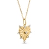 Thumbnail Image 2 of STUDIO BY KAY Lab-Grown Diamond Textured Heart Necklace 1/10 ct tw 24K Yellow Gold Vermeil Sterling Silver 18"